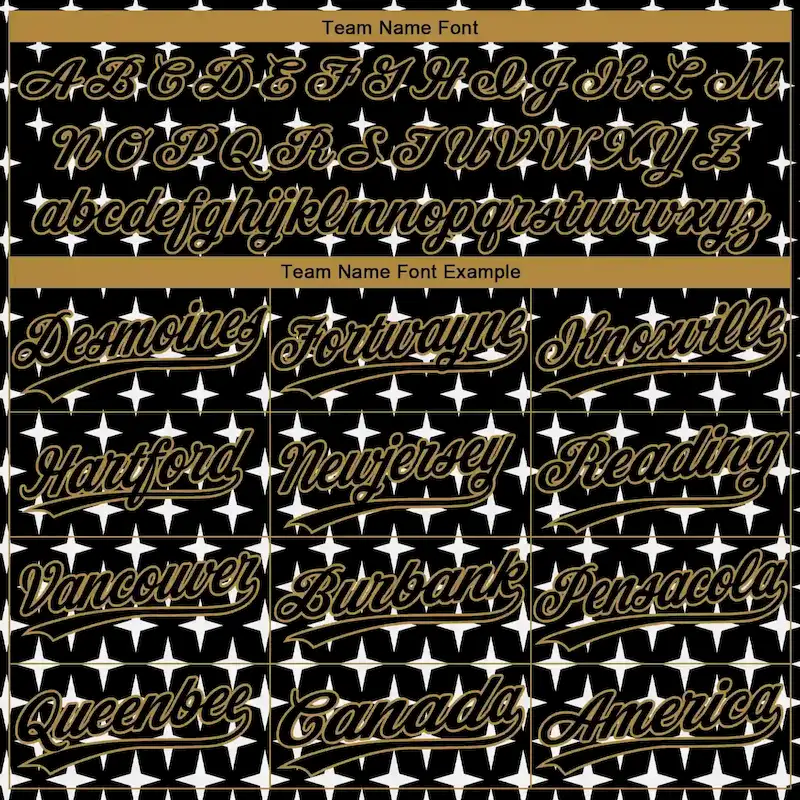 Custom Black Black-Old Gold 3D Pattern Design Authentic Baseball Jersey