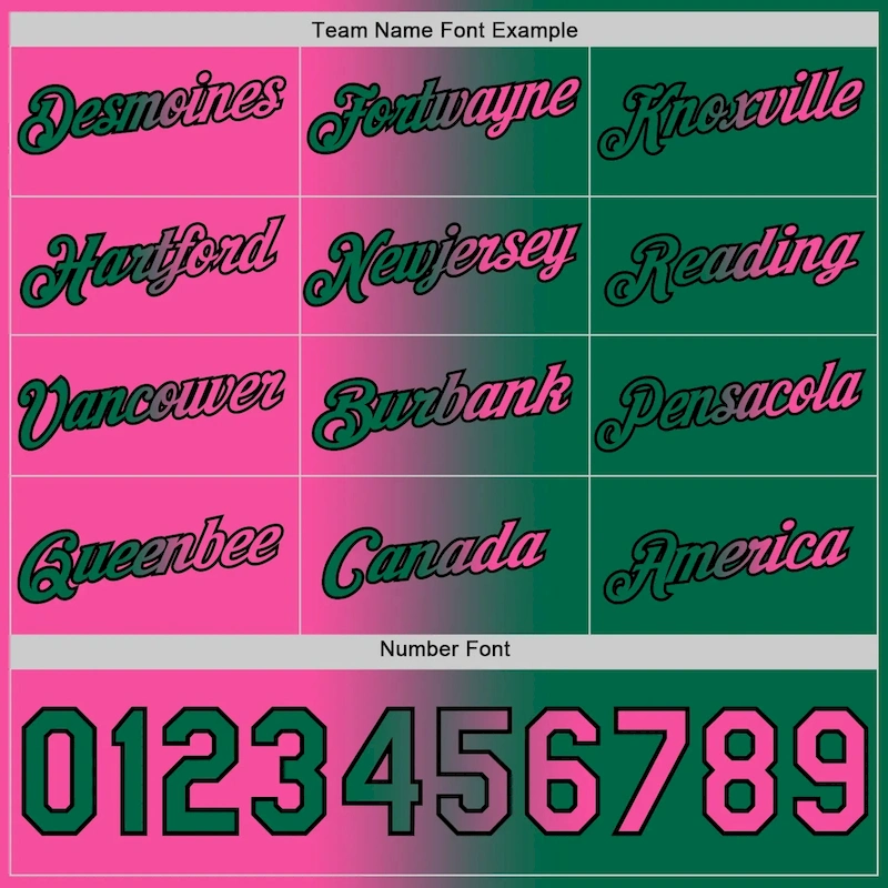 Custom Kelly Green Pink-Black Gradient Fashion Performance T-Shirt