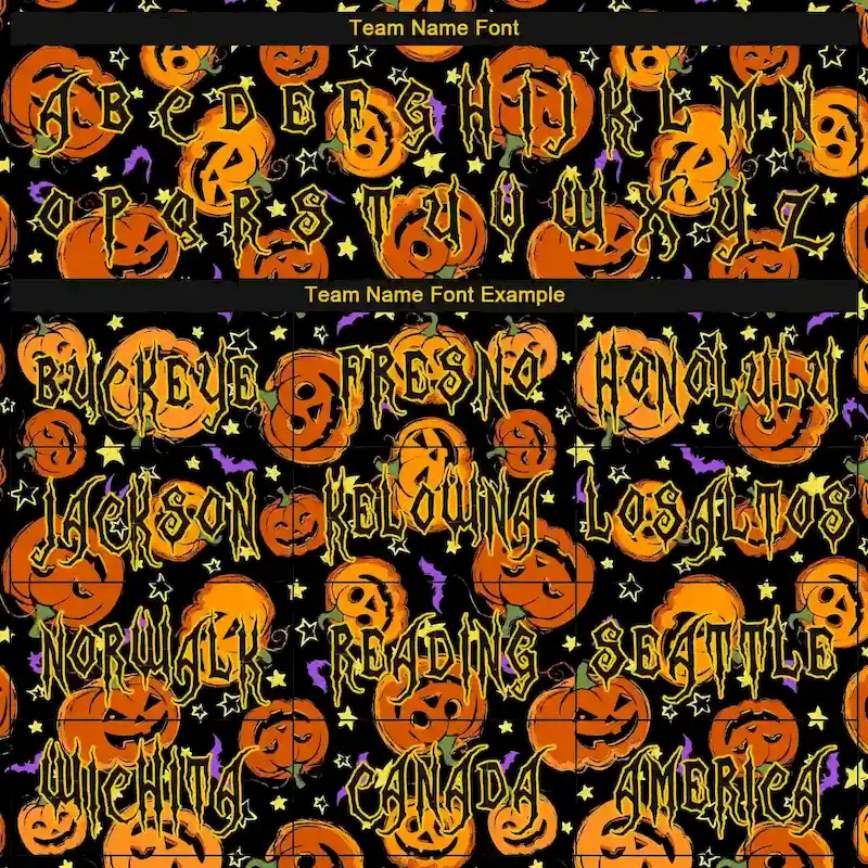 Custom 3D Pattern Halloween Pumpkins Bats Stars Long Sleeve Performance T-Shirt