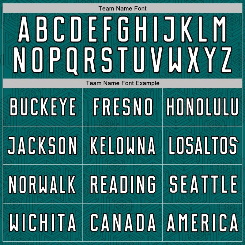 Sports Jersey Sublimation Shape White-Black Custom Soccer Uniform Teal Geometric