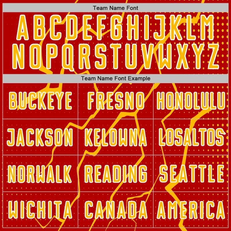 Jersey Sublimation Soccer Lightning Gold-White Sports Red Custom Uniform