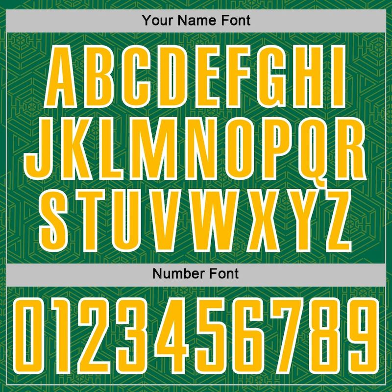 Green Kelly Shape Uniform Jersey Gold-White Custom Sports Soccer Sublimation Geometric