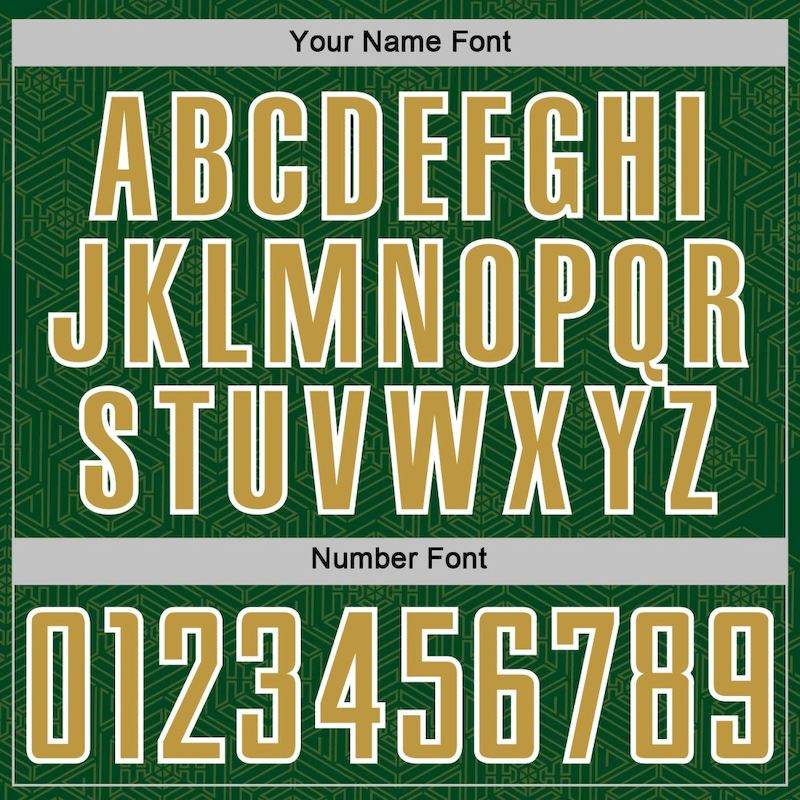 Green Geometric Shape Custom Jersey Sports Sublimation Uniform Gold-White Soccer Old