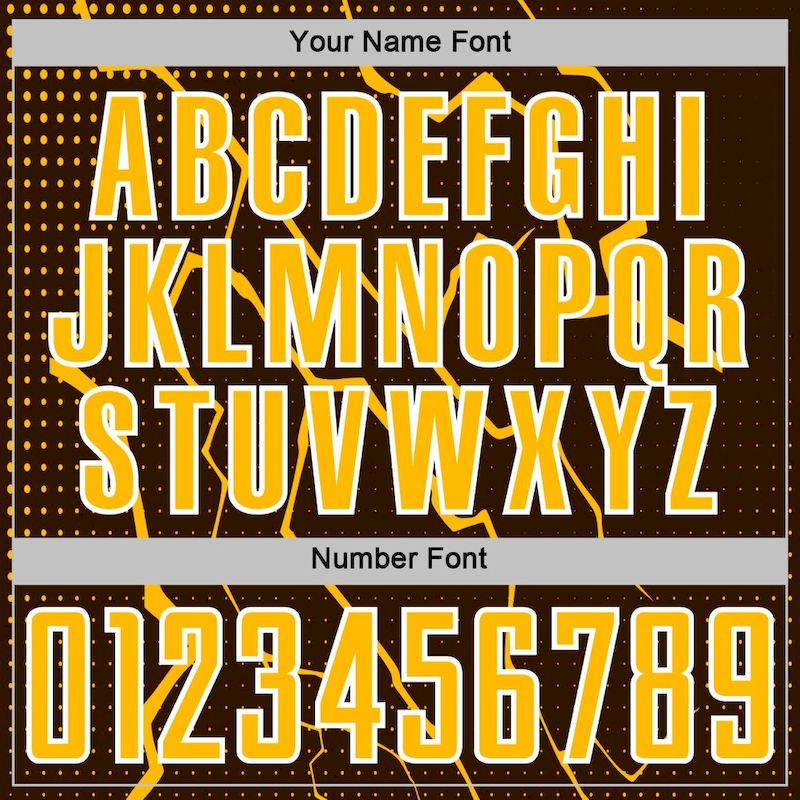 Sports Custom Gold-White Lightning Sublimation Brown Jersey Uniform Soccer