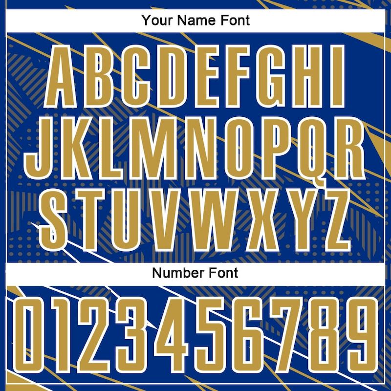 Uniform Custom Sports Royal Jersey Lines Soccer Old Gold-White Sublimation