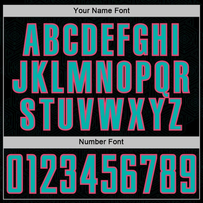 Sublimation Sports Geometric Soccer Jersey Uniform Black Shape Pink Custom Aqua-Neon