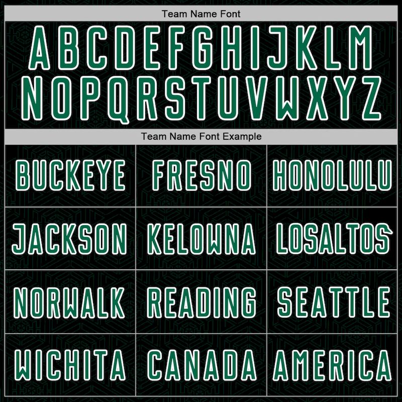 Kelly Black Jersey Sports Uniform Custom Sublimation Geometric Soccer Green-White Shape