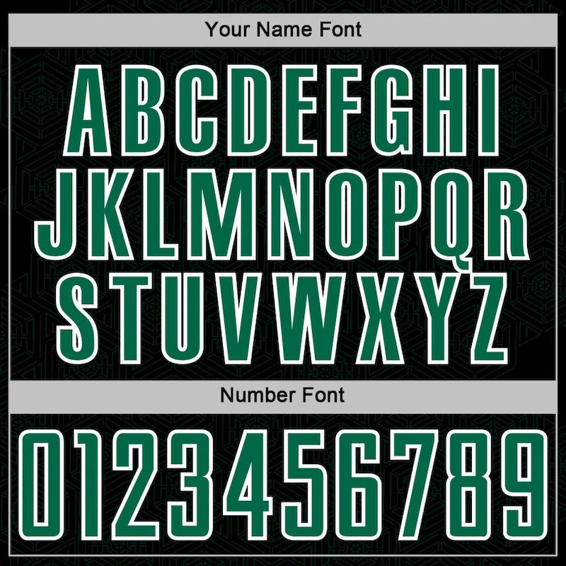 Kelly Black Jersey Sports Uniform Custom Sublimation Geometric Soccer Green-White Shape