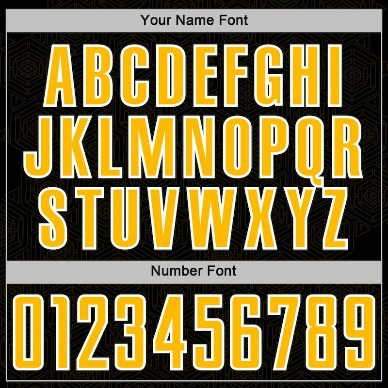 Geometric Custom Uniform Sublimation Soccer Jersey Shape Gold-White Black Sports