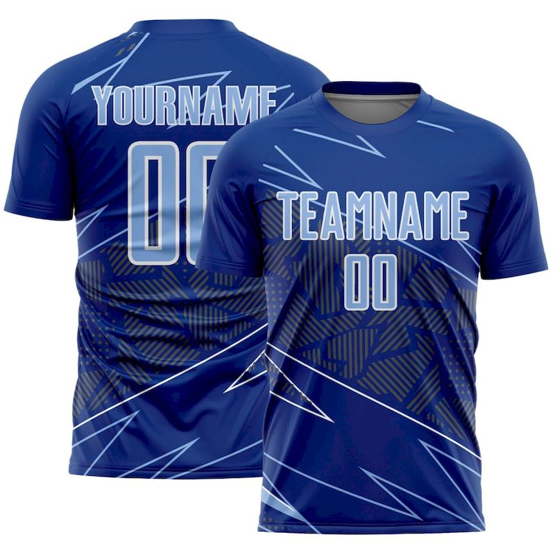 Blue-White Royal Uniform Sports Jersey Light Custom Lines Sublimation Soccer