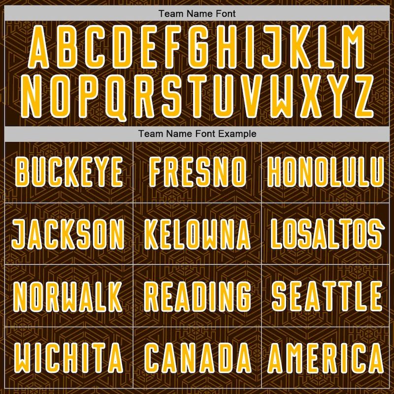 Sublimation Jersey Brown Shape Sports Geometric Uniform Gold-White Soccer Custom