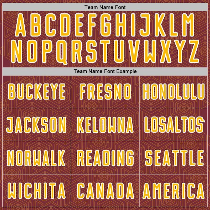 Jersey Custom Burgundy Shape Geometric Uniform Gold-White Sublimation Soccer Sports