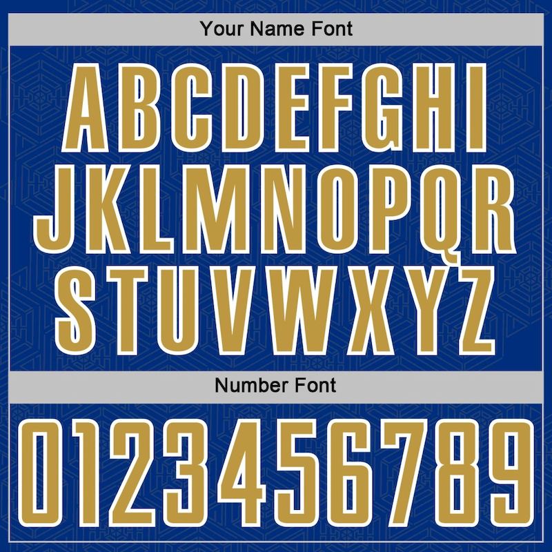 Gold-White Geometric Soccer Shape Royal Old Sports Sublimation Uniform Jersey Custom