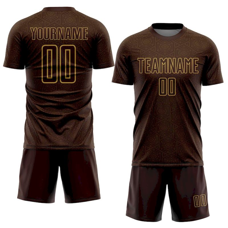 Geometric Jersey Old Custom Sports Gold Uniform Soccer Brown Shape Sublimation
