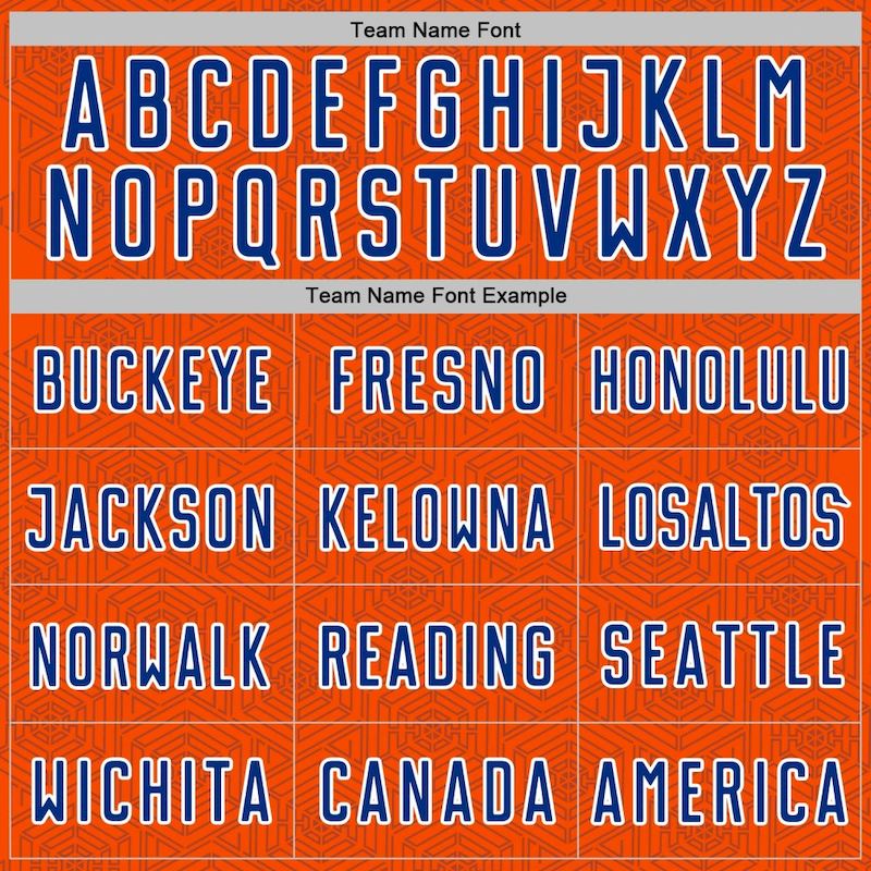 Custom Shape Uniform Sports Geometric Soccer Jersey Sublimation Orange Royal-White