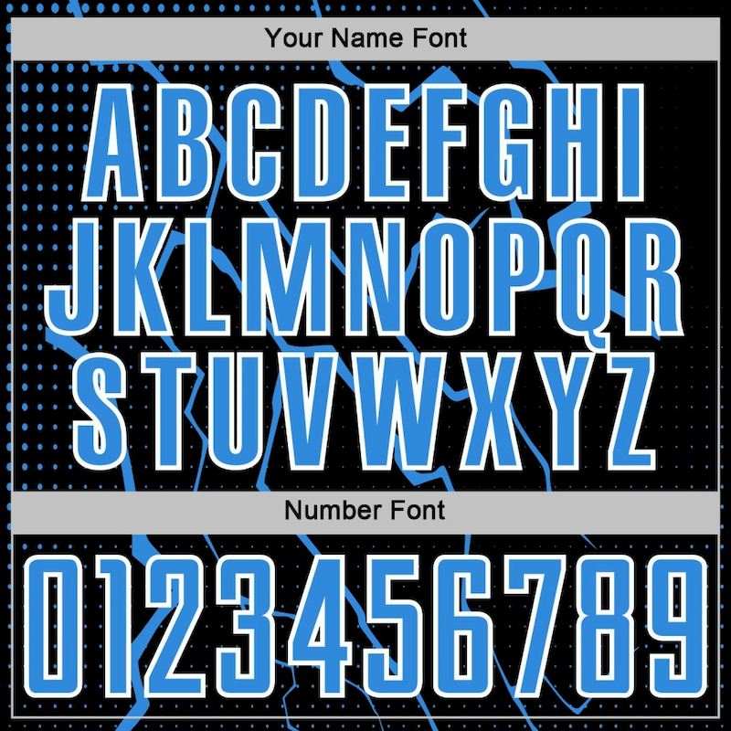 Sublimation Powder Custom Soccer Uniform Sports Lightning Blue-White Jersey Black